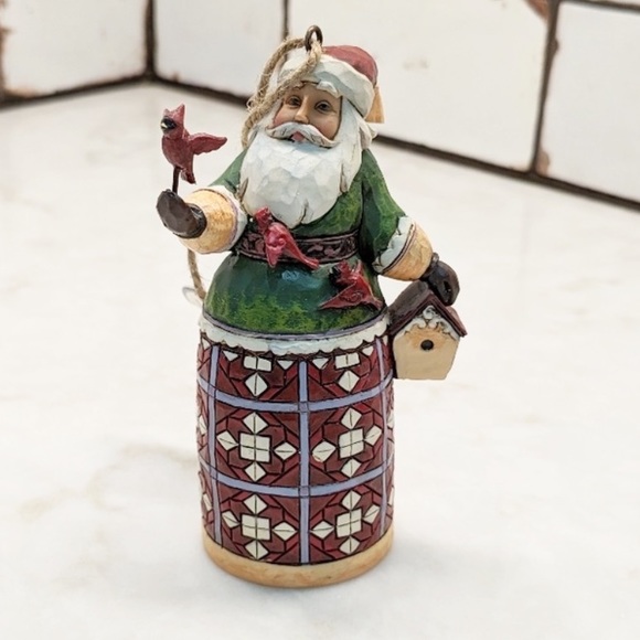 Jim Shore Santa/Cardinals/Birdhouse Hanging Ornament - Picture 1 of 7